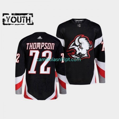 Camiseta Buffalo Sabres Tage Thompson 72 Adidas 2022-2023 Reverse Retro Preto Authentic - Criança
